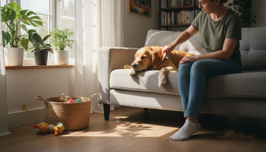 Onze golden retriever krijgt thuis alle aandacht en de beste verzorging.