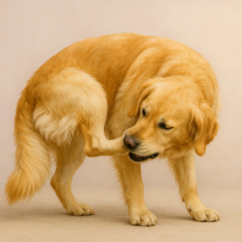 hond bijt zichzelf