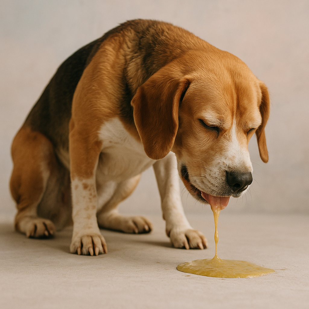 hond moet overgeven