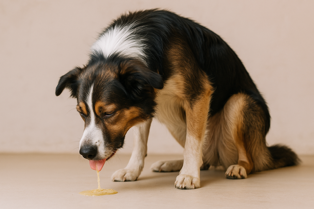 hond moet spugen