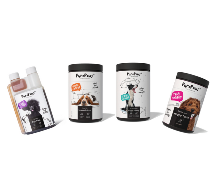 Rescue bundel Pure Paws- Dental, Zalmolie, Probiotica, Anti-stress